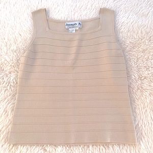 Vintage Joseph A ribbed tank in beige